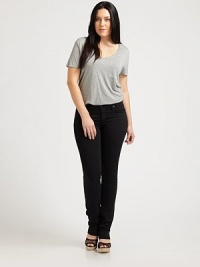 Denim styling in a softer-than-soft, relaxed-fit twill.High-rise waistbandBelt loopsZip-fly Patch pocketsConrast stitch detailsInseam, about 34'98% cotton/2% lycraMade in USA of imported fabric Denim styling in a softer-than-soft, relaxed-fit twill.High-rise waistbandBelt loopsZip-fly Patch pocketsConrast stitch detailsInseam, about 34'98% cotton/2% lycraMade in USA of imported fabric