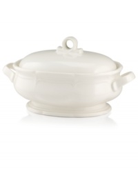 Gently scalloped edges in hardy stoneware give the French Countryside casserole an effortless grace that's ideal for every day. With a rich, creamy glaze to suit any setting. From Mikasa. Gently scalloped edges in hardy stoneware give the French Countryside casserole an effortless grace that's ideal for every day. With a rich, creamy glaze to suit any setting. From Mikasa.