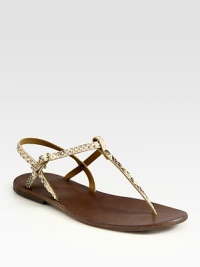 Feminine flat of primal-chic python will infuse your wardrobe with a dose of animal magnetism. Python upperAdjustable ankle strapLeather lining and soleImported Feminine flat of primal-chic python will infuse your wardrobe with a dose of animal magnetism. Python upperAdjustable ankle strapLeather lining and soleImported