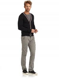 THE LOOKTwo-tone stripes trim the ribbed neckline and front placketButton frontLong sleeves with ribbed cuffsDual front patch pocketsRibbed hemTHE MATERIAL50% wool/50% acrylicCARE & ORIGINHand washImported THE LOOKTwo-tone stripes trim the ribbed neckline and front placketButton frontLong sleeves with ribbed cuffsDual front patch pocketsRibbed hemTHE MATERIAL50% wool/50% acrylicCARE & ORIGINHand washImported