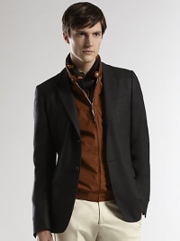 Wool flannel blazer tailored with perfection and precision in luxurious Italian wool with web button detail.Button-frontChest welt, waist flap pocketsAbout 29 from shoulder to hemWoolDry cleanMade in Italy Wool flannel blazer tailored with perfection and precision in luxurious Italian wool with web button detail.Button-frontChest welt, waist flap pocketsAbout 29 from shoulder to hemWoolDry cleanMade in Italy