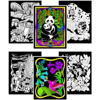 Panda, Kitten, Humming Bird, Leopards, Dragon, Frog - Six 8x10 Fuzzy Velvet Posters Panda, Kitten, Humming Bird, Leopards, Dragon, Frog - Six 8x10 Fuzzy Velvet Posters