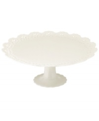 Crafted of pure porcelain and featuring dainty pierced accents, this limited-edition cake stand goes the extra mile to dress up your tasty baked goods. From Martha Stewart Collection. Crafted of pure porcelain and featuring dainty pierced accents, this limited-edition cake stand goes the extra mile to dress up your tasty baked goods. From Martha Stewart Collection.