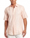 Cubavera Men's Short Sleeve Engineered Panel Shirt