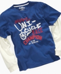 This layer tee by Tommy Hilfiger let's everyone know your little guy is a champ. This layer tee by Tommy Hilfiger let's everyone know your little guy is a champ.