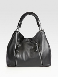 Bold snakeskin accents add drama and intrigue to this sophisticated silhouette crafted from supple calfskin.Top handle, 8 dropMagnetic snap closureOne outside zip pocketOne inside zip pocketTwo inside open pocketsCotton lining14W X 11H X 3½DImported Bold snakeskin accents add drama and intrigue to this sophisticated silhouette crafted from supple calfskin.Top handle, 8 dropMagnetic snap closureOne outside zip pocketOne inside zip pocketTwo inside open pocketsCotton lining14W X 11H X 3½DImported