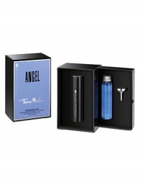 Indulge in the delicious scent of ANGEL at any time with the ANGEL refillable purse spray featuring a trail of cascading stars. Also included is a 1.2 oz. refill bottle and metal funnel for replenishing on the go. Purse spray is 0.25 oz. 