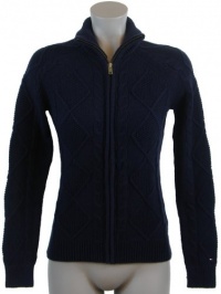 Tommy Hilfiger Womens Full Zip Cable Knit Cardigan Sweater - XL - Navy Tommy Hilfiger Womens Full Zip Cable Knit Cardigan Sweater - XL - Navy