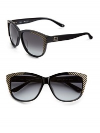 THE LOOKWayfarer style Angled stripes Acetate framesLogo accented temples UV protectionSignature case includedTHE COLORBlack with black gradient lensesORIGINMade in France THE LOOKWayfarer style Angled stripes Acetate framesLogo accented temples UV protectionSignature case includedTHE COLORBlack with black gradient lensesORIGINMade in France