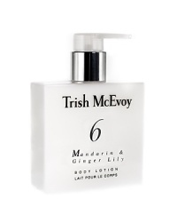 Flirty. An energetic, vivacious mix of tang and light floral This energizing No. 6 Mandarin and Ginger Lily Body Lotion is a lightweight, hydrating and concentrated formula that absorbs quickly to leave skin silky smooth and delicately scented for hours.* Non-greasyApply immediately after your shower or bath to maximize moisture absorption and layer with Trish Fragrance to give the greatest longevity to your favorite or custom scent. Flirty. An energetic, vivacious mix of tang and light floral This energizing No. 6 Mandarin and Ginger Lily Body Lotion is a lightweight, hydrating and concentrated formula that absorbs quickly to leave skin silky smooth and delicately scented for hours.* Non-greasyApply immediately after your shower or bath to maximize moisture absorption and layer with Trish Fragrance to give the greatest longevity to your favorite or custom scent.