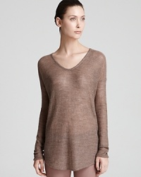 Made of fine silk and alpaca, this sheer HELMUT sweater is the update your new-season collection needs. Elevated and elegant, it pairs with luxe leather for modern chic. Made of fine silk and alpaca, this sheer HELMUT sweater is the update your new-season collection needs. Elevated and elegant, it pairs with luxe leather for modern chic.