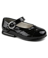 Fashionable feet. These dainty Mary Jane shoes from Stride Rite are the perfect finish to your little one's precious look. Fashionable feet. These dainty Mary Jane shoes from Stride Rite are the perfect finish to your little one's precious look.
