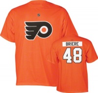 Philadelphia Flyers Daniel Briere Orange Name and Number T Shirt