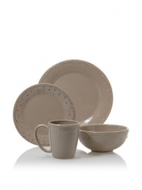 American Atelier Genevieve 16-Piece Dinnerware Set, Taupe