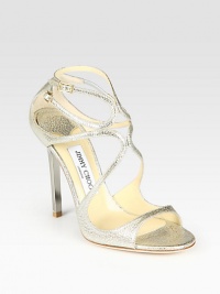 From the 24:7 Collection. Pebbled metallic leather with skinny straps and a duo of adjustable buckles. Lacquered heel, 4½ (125mm)Pebbled metallic leather upperLeather lining and solePadded insoleMade in ItalyOUR FIT MODEL RECOMMENDS ordering true size. From the 24:7 Collection. Pebbled metallic leather with skinny straps and a duo of adjustable buckles. Lacquered heel, 4½ (125mm)Pebbled metallic leather upperLeather lining and solePadded insoleMade in ItalyOUR FIT MODEL RECOMMENDS ordering true size.