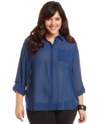 Sheer perfection: American Rag's plus size utility blouse is a must-get for the season! Sheer perfection: American Rag's plus size utility blouse is a must-get for the season!