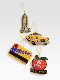 EXCLUSIVELY AT SAKS.COM. These handcrafted ornaments will infuse your Christmas tree with big city style, from renowned designer Sudha Pennathur. Set of 4 ornamentsWoven loops3-3½ eachImported EXCLUSIVELY AT SAKS.COM. These handcrafted ornaments will infuse your Christmas tree with big city style, from renowned designer Sudha Pennathur. Set of 4 ornamentsWoven loops3-3½ eachImported