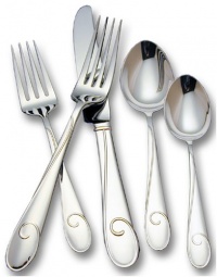 Waterford Ballet Ribbon 18/10 Stainless Steel 5-Piece Place Setting, Service for 1 Waterford Ballet Ribbon 18/10 Stainless Steel 5-Piece Place Setting, Service for 1
