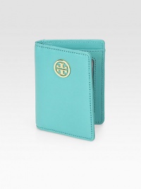 A bold leather design with a radiant logo emblem to ensure you always spot your documents.Bi-fold designOne outside card slotOne clear slotFour card slotsFully lined3W X 4¼H X ½DImported A bold leather design with a radiant logo emblem to ensure you always spot your documents.Bi-fold designOne outside card slotOne clear slotFour card slotsFully lined3W X 4¼H X ½DImported