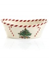 Christmas couldn't be sweeter with Spode's Christmas Tree Peppermint oval bowl. An iconic holiday favorite trimmed in candy stripes makes already-delicious meals especially irresistible.