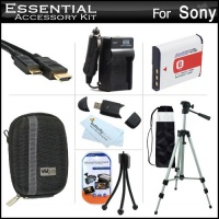 Essential Accessories Kit For Sony Cyber-shot DSC-HX30V, DSC-HX20V Digital Camera Includes Extended Replacement (1350 maH) NP-BG1 Battery + AC/DC Travel Charger + Mini HDMI Cable + USB 2.0 Card Reader + Case + 50 Tripod w/Case + More Essential Accessories Kit For Sony Cyber-shot DSC-HX30V, DSC-HX20V Digital Camera Includes Extended Replacement (1350 maH) NP-BG1 Battery + AC/DC Travel Charger + Mini HDMI Cable + USB 2.0 Card Reader + Case + 50 Tripod w/Case + More