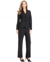 Evan Picone updates the essential petite pantsuit with sleek pinstripes that mean business.