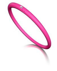 Diamond Stackable Bangle Bracelet in Hot Pink Silicone Diamond Stackable Bangle Bracelet in Hot Pink Silicone