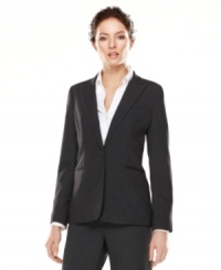 In a slim cut, this Calvin Klein fitted blazer is perfect for a chicly polished look! In a slim cut, this Calvin Klein fitted blazer is perfect for a chicly polished look!