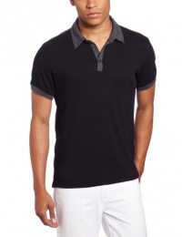 Calvin Klein Sportswear Men's Short Sleeve 4-Button Stretch Calvin Klein Sportswear Men's Short Sleeve 4-Button Stretch