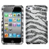 MYBAT Unique Diamante Protective Case for iPod touch 4 (Black Zebra Skin)