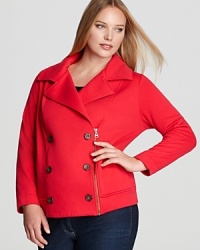 Sleek zip accents and moto-inspired tailoring infuse the classic Splendid Plus pea coat with untamed urban edge. Style with leather leggings for a chic texture clash. Sleek zip accents and moto-inspired tailoring infuse the classic Splendid Plus pea coat with untamed urban edge. Style with leather leggings for a chic texture clash.
