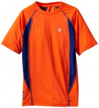 Champion Boys 8-20 Double Dry Colorblock Short Sleeve Tee, Blaze/Surf The Web, 14-16 Champion Boys 8-20 Double Dry Colorblock Short Sleeve Tee, Blaze/Surf The Web, 14-16