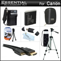 Essential Accessories Kit For Canon PowerShot SX260 HS, SX260HS SX280 HS, SX280HS Digital Camera Includes Extended Replacement (1200 maH) NB-6L Battery + AC/DC Travel Charger + Mini HDMI Cable + USB 2.0 Card Reader + Deluxe Case + 50 Tripod w/Case + More Essential Accessories Kit For Canon PowerShot SX260 HS, SX260HS SX280 HS, SX280HS Digital Camera Includes Extended Replacement (1200 maH) NB-6L Battery + AC/DC Travel Charger + Mini HDMI Cable + USB 2.0 Card Reader + Deluxe Case + 50 Tripod w/Case + More
