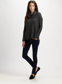 A lightweight open-stitch knit, perfect for layering in a slouchy pullover style.FunnelneckDropped shouldersLong sleevesAbout 30 from shoulder to hem70% wool/20% polyester/10% alpacaMachine washImportedModel shown is 5'11 (180cm) wearing US size Small. A lightweight open-stitch knit, perfect for layering in a slouchy pullover style.FunnelneckDropped shouldersLong sleevesAbout 30 from shoulder to hem70% wool/20% polyester/10% alpacaMachine washImportedModel shown is 5'11 (180cm) wearing US size Small.