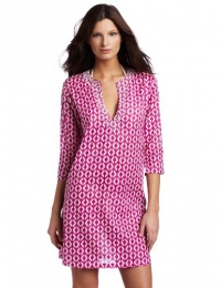 Echo Design Women's Graphic Diamonds Tunic With Beads, Light Magenta, Medium Echo Design Women's Graphic Diamonds Tunic With Beads, Light Magenta, Medium