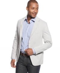 Need to raise your style game? Upgrade a casual look with this striped blazer from BOSS Black. Need to raise your style game? Upgrade a casual look with this striped blazer from BOSS Black.