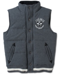 Layer up your look in sleek style with this Ecko Unltd puffer vest. Layer up your look in sleek style with this Ecko Unltd puffer vest.