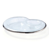 After a supple edge is carefully created around the circumference of this richly textured chip & dip set, craftsmen hand-paint an opulent band of platinum for a breathtaking finish. After a supple edge is carefully created around the circumference of this richly textured chip & dip set, craftsmen hand-paint an opulent band of platinum for a breathtaking finish.