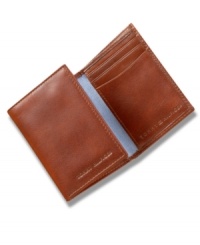 This trifold wallet from Tommy Hilfiger gives you timeless heritage style.