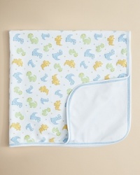 Delightful dino print makes Kissy Kissy's cuddly, pima cotton blanket a lovely layer for playtime and naptime alike. Delightful dino print makes Kissy Kissy's cuddly, pima cotton blanket a lovely layer for playtime and naptime alike.
