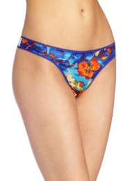 OnGossamer Women's Printed Mesh Hip Thong Panty, Tropical Getaway, S/M OnGossamer Women's Printed Mesh Hip Thong Panty, Tropical Getaway, S/M
