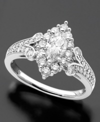 A ring to symbolize lasting love. 14k white gold engagement ring featuring marquise-cut diamond (1-1/4 ct. t.w.). A ring to symbolize lasting love. 14k white gold engagement ring featuring marquise-cut diamond (1-1/4 ct. t.w.).