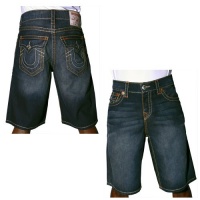 True Religion Jeans Malibu Men's Denim Shorts Dark Slim Fit