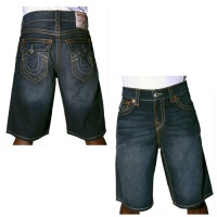 True Religion Jeans Malibu Men's Denim Shorts Dark Slim Fit True Religion Jeans Malibu Men's Denim Shorts Dark Slim Fit
