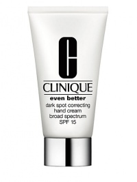 The damage eraser for hands. Helps reverse the appearance of dark spots, age spots, discolorations to create a more even skin tone. Gentle UVA/UVB sunscreen and calming botanicals help prevent future darkening. Moisturizes all day. 2.5 oz. The damage eraser for hands. Helps reverse the appearance of dark spots, age spots, discolorations to create a more even skin tone. Gentle UVA/UVB sunscreen and calming botanicals help prevent future darkening. Moisturizes all day. 2.5 oz.