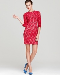 Aqua's classically colorful lace dress lends a timeless look--team with the season's favorite accessories to bring this staple silhouette up to speed. Aqua's classically colorful lace dress lends a timeless look--team with the season's favorite accessories to bring this staple silhouette up to speed.
