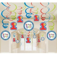 One-derful Birthday Boy Mega Value Pack Swirl Decorations Party Accessory One-derful Birthday Boy Mega Value Pack Swirl Decorations Party Accessory