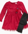 Put a little sparkle in her step with this sequin-accented dress and legging set from Sweet Heart Rose.