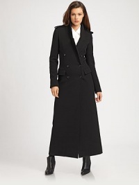 Designed for warmth and style, this maxi-length coat is made from a fine wool blend and is tailored to perfection.Notched collarEpaulettesButton frontFlap pocketsFully linedAbout 58 from shoulder to hem76% wool/20% nylon/4% elastaneDry cleanImported Model shown is 5'10½ (179cm) wearing US size 4. Designed for warmth and style, this maxi-length coat is made from a fine wool blend and is tailored to perfection.Notched collarEpaulettesButton frontFlap pocketsFully linedAbout 58 from shoulder to hem76% wool/20% nylon/4% elastaneDry cleanImported Model shown is 5'10½ (179cm) wearing US size 4.