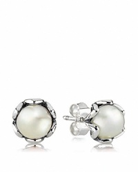 PANDORA's sterling silver and white pearl earrings capture the essence of classic style and natural beauty. PANDORA's sterling silver and white pearl earrings capture the essence of classic style and natural beauty.